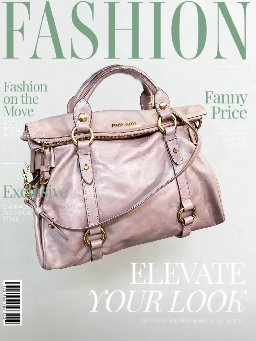 Miu Miu Vitello Lux Bow Detail Pink Leather Top-Handle Detail Satchel